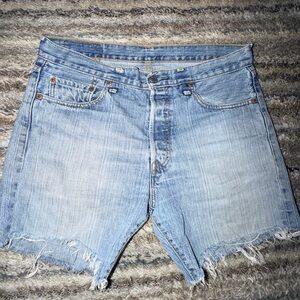 Levi's Light Blue Distressed Cutoff Jean Shorts